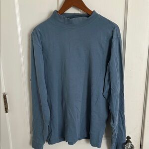 Blue Long Sleeve Tee with Relaxed Fit